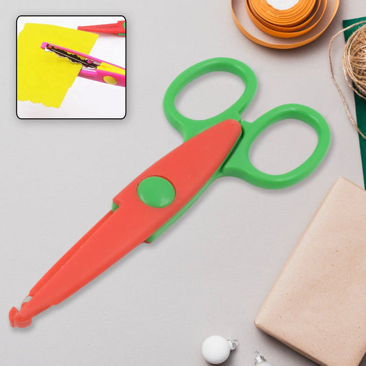 9076 Art & Craft Zig Zag Paper Shaper Scissor / Fancy Scissor For Crafting, Scrapbooking Birthday Return Gift Item For Kids Scissors for DIY Photo Album Handmade Design Decorative (1 Pc )