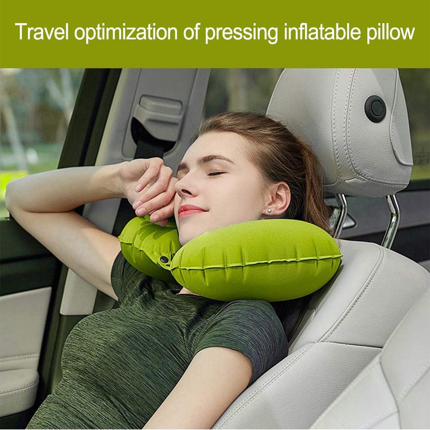 8540 Inflatable & Foldable, Pillow U Shape Air Cushion Travel Pillow, Travel Business Trip Neck Pillow for Long Trips, Ideal for Men & Women Portable, and Perfect for Backpacking, Car Camping, and Even Airplane Travel