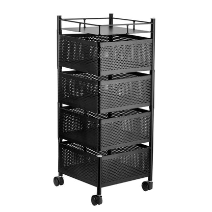 Metal High Quality Kitchen Trolley Kitchen Organizer Items and Kitchen Accessories Items for Kitchen Rack Square Design for Fruits & Vegetable Onion Storage Kitchen Trolley with Wheels (4 Layer / 3 Layer)