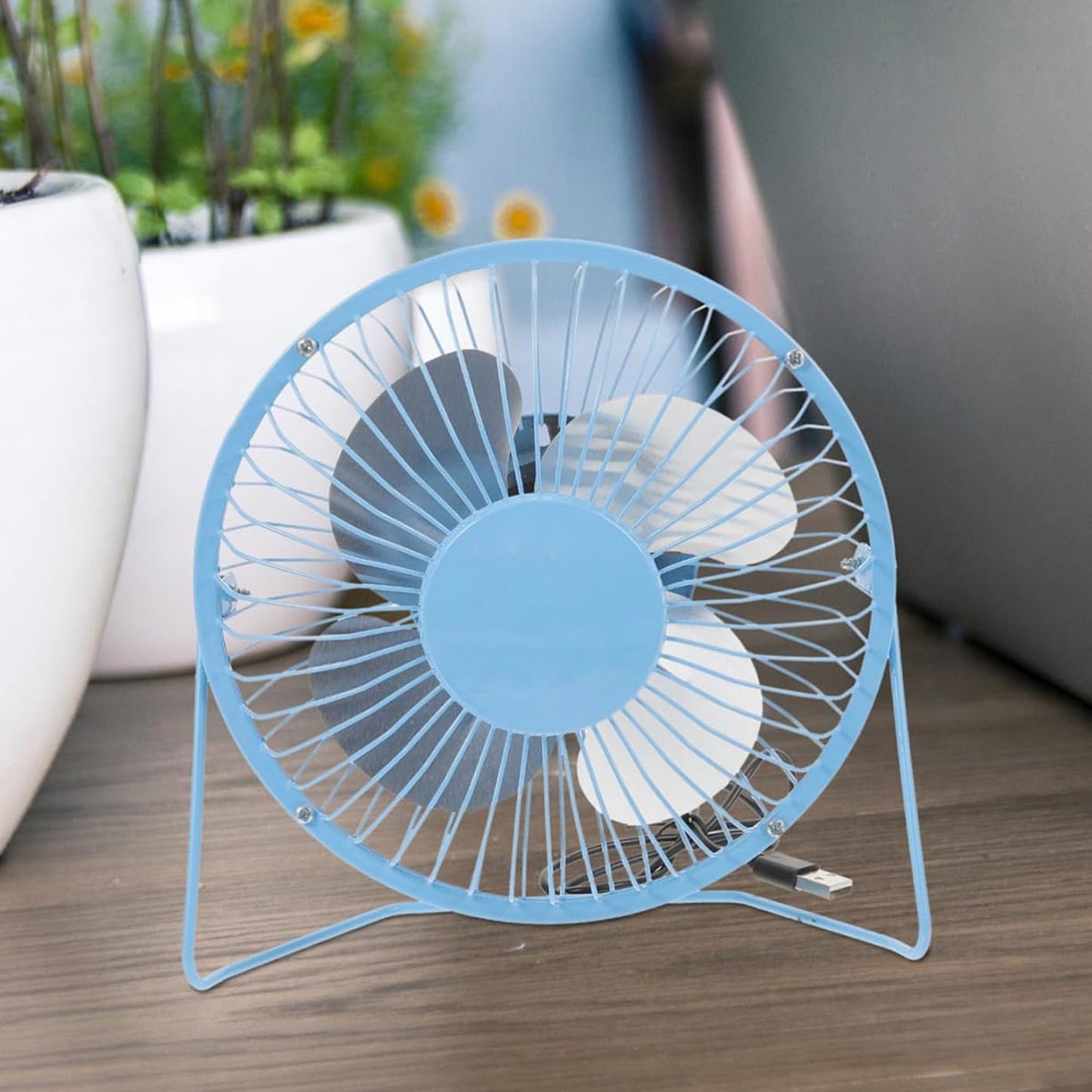 USB Table Desk Personal Metal Electronic Fan, Compatible with Computers, Laptops, Student Dormitory, Suitable For Office, School Use (1 Pc)