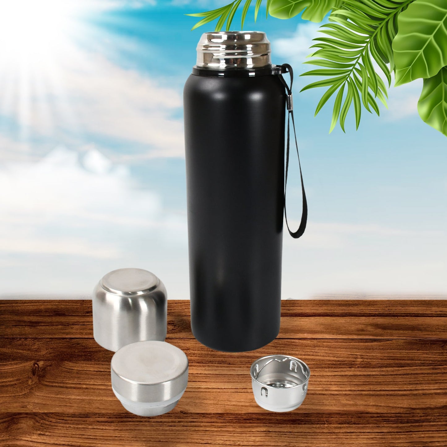 Stainless Steel Water Bottle, Fridge Water Bottle, Stainless Steel Water Bottle Leak Proof, Rust Proof, Cold & Hot Thermos steel Bottle| Leak Proof | Office Bottle | Gym | Home | Kitchen | Hiking | Trekking | Travel Bottle (1000ML/800ML/Approx 600ML)