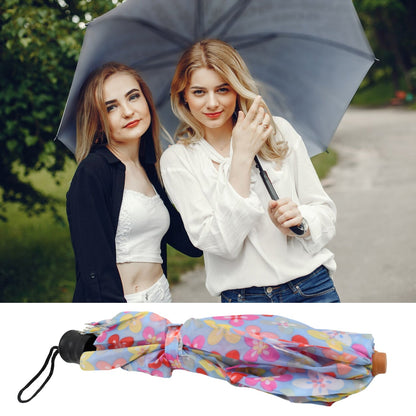 8569 2 Fold Sun Protective Solid Foldable Outdoor Umbrella, Portable Sun, UV Protection Lightweight Rain Umbrella With Umbrella Case For Girls, Women, Men, Boys