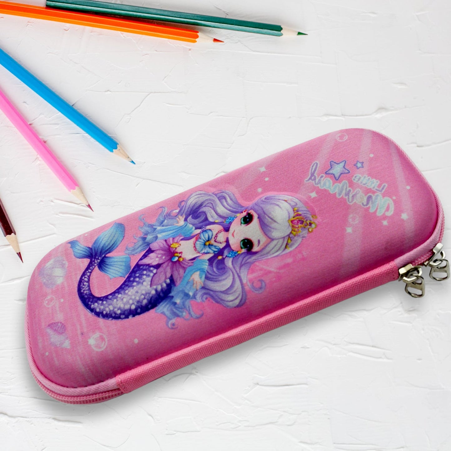 8877 Pencil Case for Girls, Cute Pencil Case for Kids, Storage Pouch Large Capacity with Compartment & Zipper & Unicorn Ornaments, Toddler School Supply Organizer for Students, Stationery Box Pouch (1 Pc / 23x10 Cm)