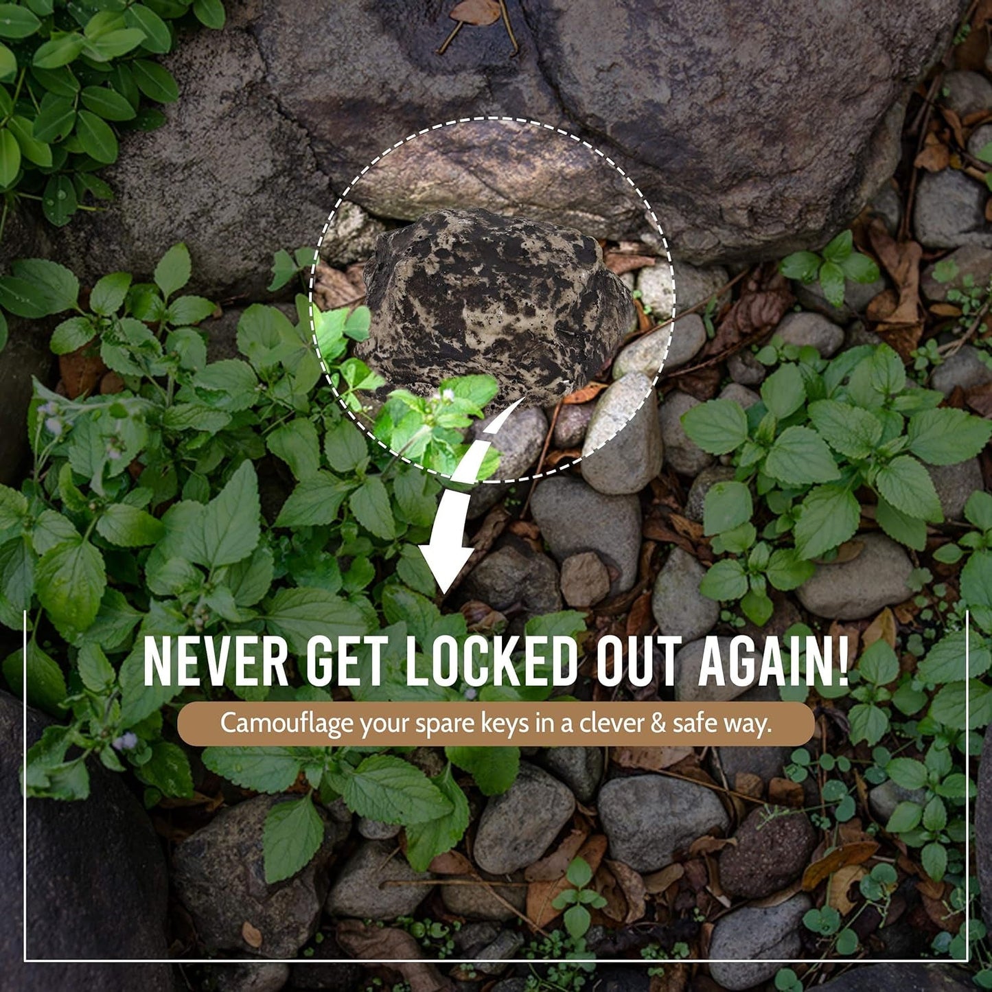 8744 Hide a Key Outside Rock Looks Like a Real Rock - Weatherproof Rock Key Perfect for Emergencies - Fake Rock Key Hider Outside Decorative (1 Pc)