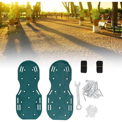 8502 Lawn Aerator Sandals, Garden Grass Aerator Spiked Sandals Green Studded Shoes for Yard Patio Garden Excavation