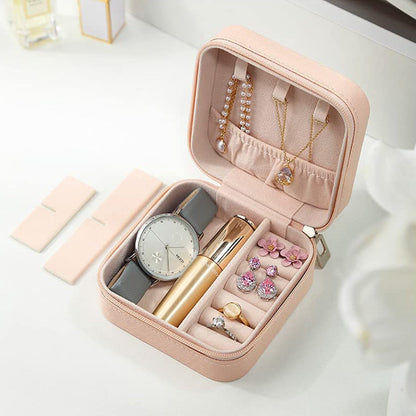 8782 Jewellery Box for Women, Mini Portable Jewelry Box Organiser,PU Leather Jewlerrying Display Holder, Small Travel Jewellery Box for Girls, Women, Mother, Daughte, Travel Ring, Pendant, Earring, Necklace Storage Case