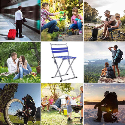 8805 Stainless Steel Multipurpose Lightweight, Portable Folding Camping Chair for Garden, Outdoor Folding Chair with Back Support Heavy Duty Folding Chair Suitable for Hiking, Fishing, Camping, Beach, Home Vacation (1 Pc )