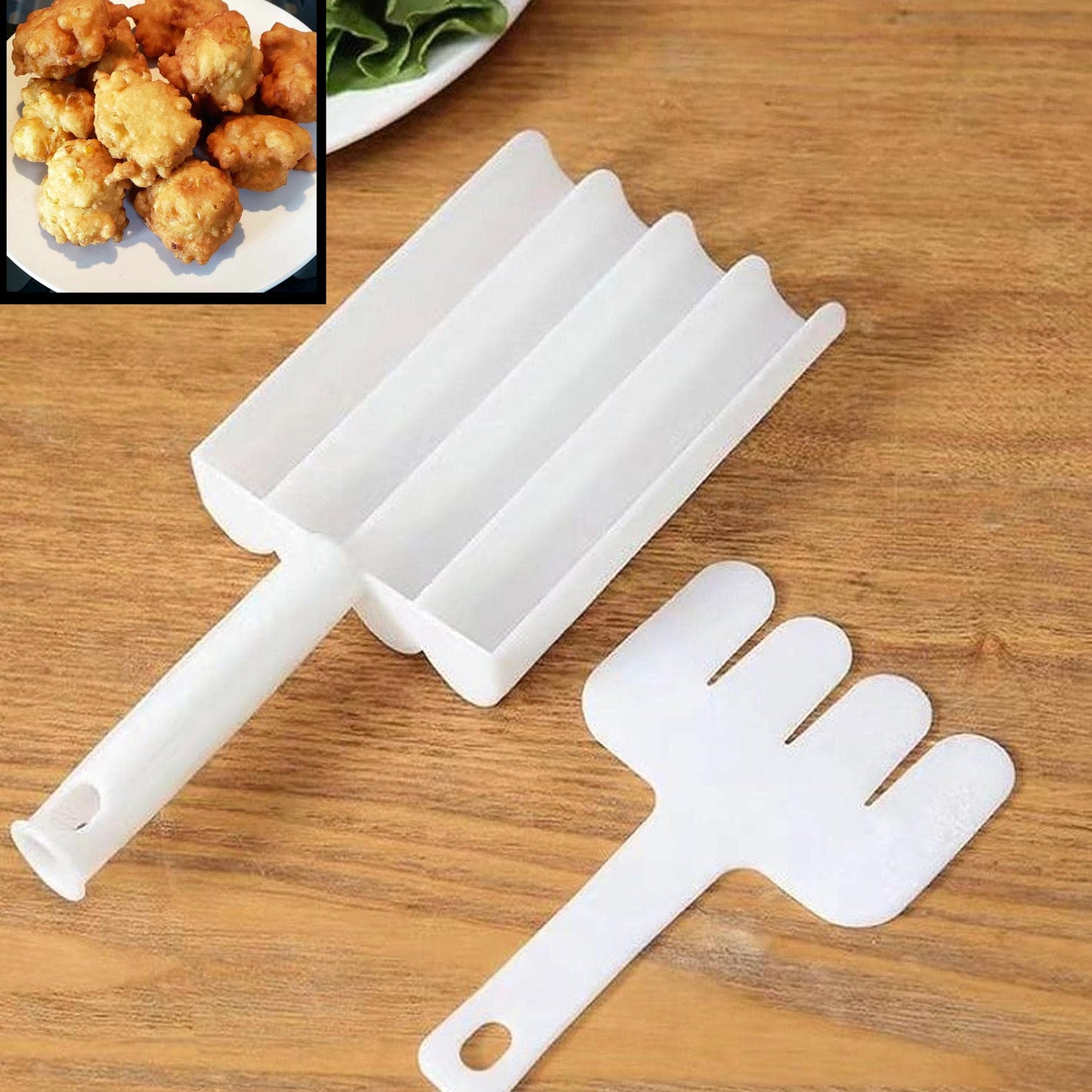 Small Multifunction Fritters Maker - Creative Fritters Scoop Multi-Function Ball Maker | Portable Maker for Making Cake Balls, Ice Cream Spoon, Doughnut, Hand Cutting Scoop(2pc Set)