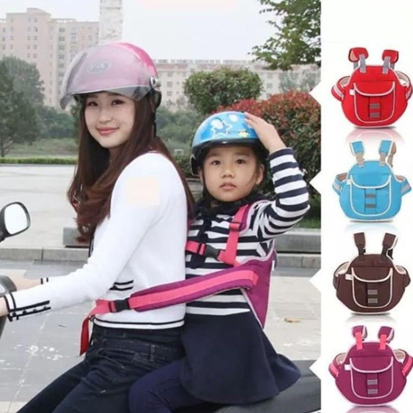 8469 Baby Safety Belt For Kinds Carrier, Children Motorcycle Safety Harness - Child Ride Strap - Kids Vehicle Adjustable Safety Harness Strap for Two Wheeler Bike Horseback Riding Travel (1 Pc)