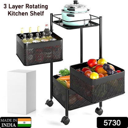 Metal High Quality Kitchen Trolley Kitchen Organizer Items and Kitchen Accessories Items for Kitchen Rack Square Design for Fruits & Vegetable Onion Storage Kitchen Trolley with Wheels (4 Layer / 3 Layer)