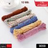 9059 10 Meter Heavy Duty Laundry Drying Clothesline Rope Portable Travel Nylon Cord Sturdy Clothes Line for Outdoor, Camping, Indoor, Crafting, Art Projects 