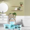 8701 Plastic Bathroom Accessories Set 6 pcs Bath Set Bathroom Bucket with Dustbin Mug, Stool, Soap Case,Tub 