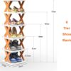 9054 6 Layer Shoe Rack Design Lightweight Adjustable Plastic Foldable Shoe Cabinet Storage Portable Folding Space Saving Shoe Organizer Home and Office 