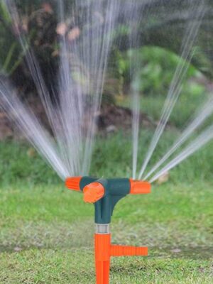 7537 Garden Sprinkler 360 ° Rotating Adjustable Round 3 Arm Lawn Water Sprinkler for Watering Garden Plants/Pipe Hose Irrigation Yard Water Sprayer 