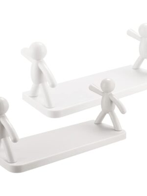 9271B Self Adhesive cute Floating Shelves Wall Shelf | Wall Mounted Organizer - Human Figurine | Brown Box 