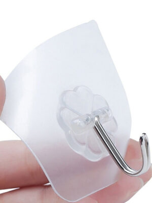9055 100PC MULTIPURPOSE STRONG SMALL STAINLESS STEEL ADHESIVE WALL HOOKS 