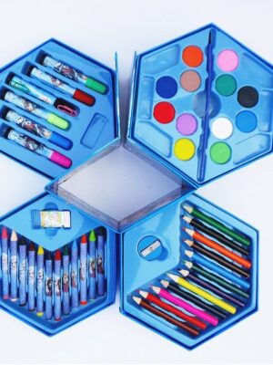 859 46 Pcs Plastic Art Colour Set with Color Pencil, Crayons, Oil Pastel and Sketch Pens 