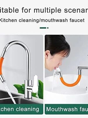 9087b Flexible Water Tap Extender, Universal Foaming Extension Tube with Connector, 360 Free Bending Faucet Extender, Adjustable Sink Drain Extension (46cm) 