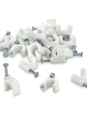 9020 100 Pc 6 MM Cable Clip used in all kinds of wires to make them stuck and holded in walls etc. 