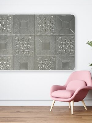 9277 Stone Design Wallpaper 3D Foam Wallpaper Sticker Panels I Ceiling Wallpaper For Living Room Bedroom I Furniture, Door I Foam Tiles (Blue Color) (Size - 73X73 cm) 